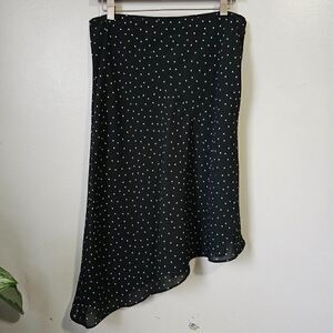 EUC CASUAL CORNER ANNEX ELASTIC WAIST ASSYMETRICAL POLKA DOT SKIRT SZ 10